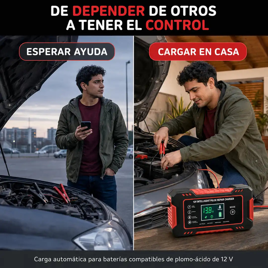RutaLista 12V™ Cargador y Mantenedor de Baterías