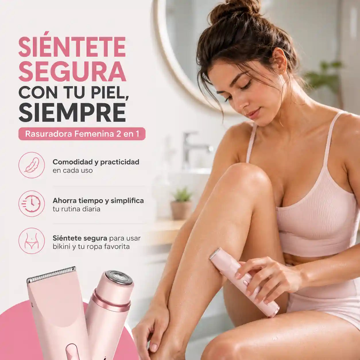 Nuvia Care™ Rasuradora Femenina 2 en 1