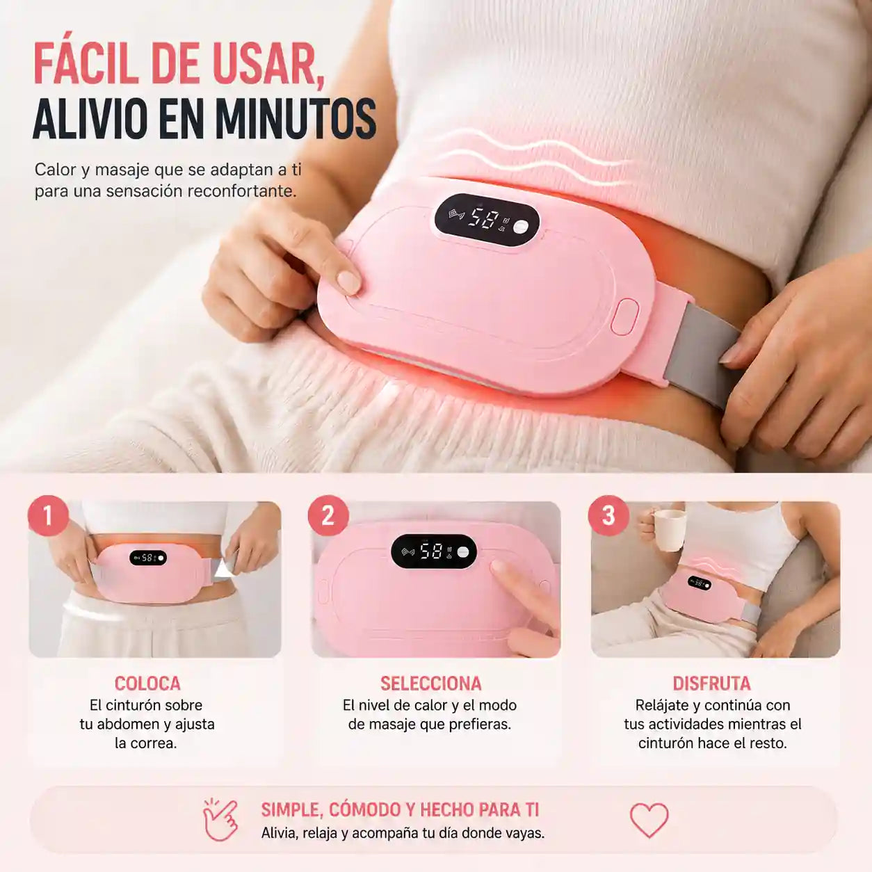 LunaCalm™ Cinturón de masajes para dolor menstrual Térmico