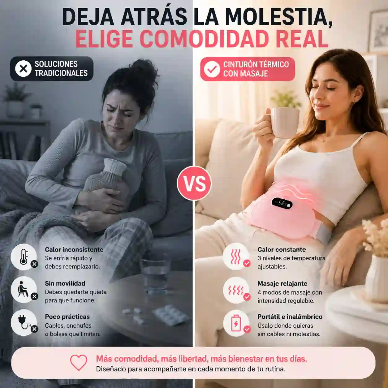 LunaCalm™ Cinturón de masajes para dolor menstrual Térmico