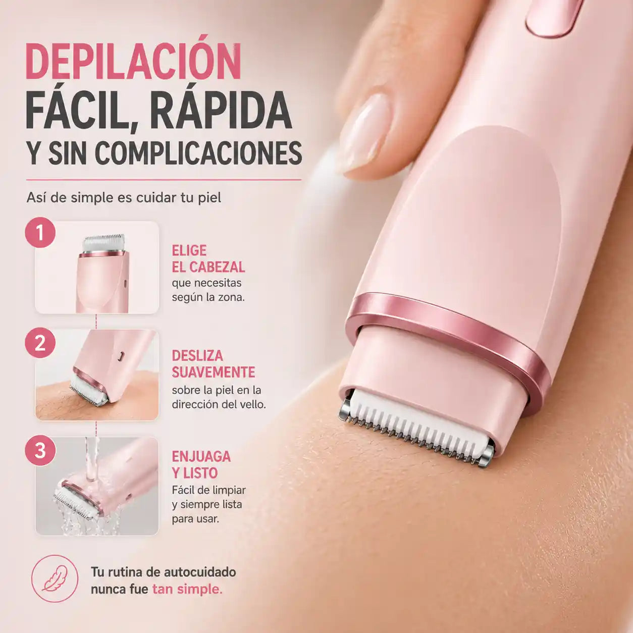Nuvia Care™ Rasuradora Femenina 2 en 1