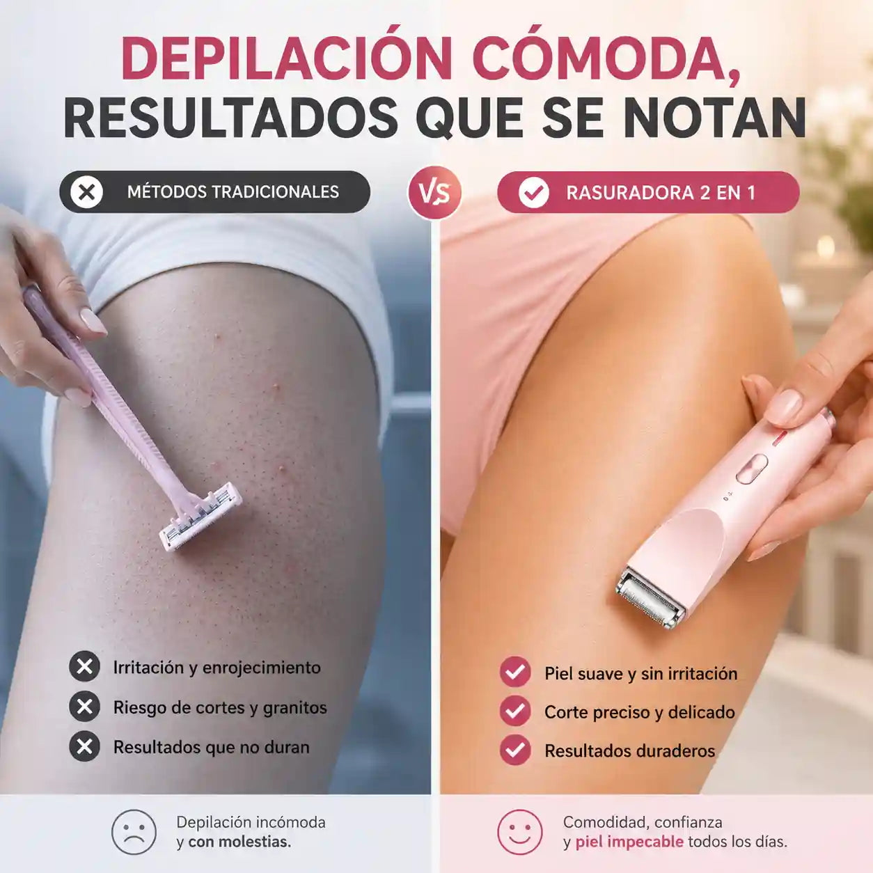 Nuvia Care™ Rasuradora Femenina 2 en 1