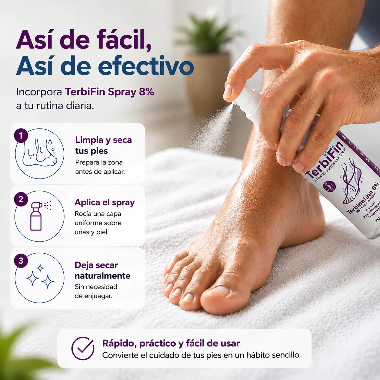 FootPure™ TerbiFin Spray Anti-Hongos pies y uñas