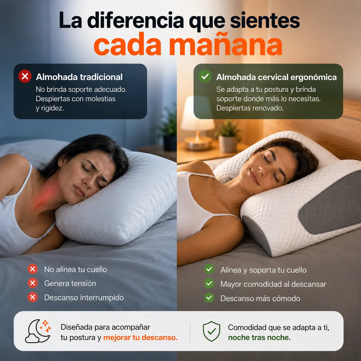 Nuvora™ Almohada Cervical Ergonómica