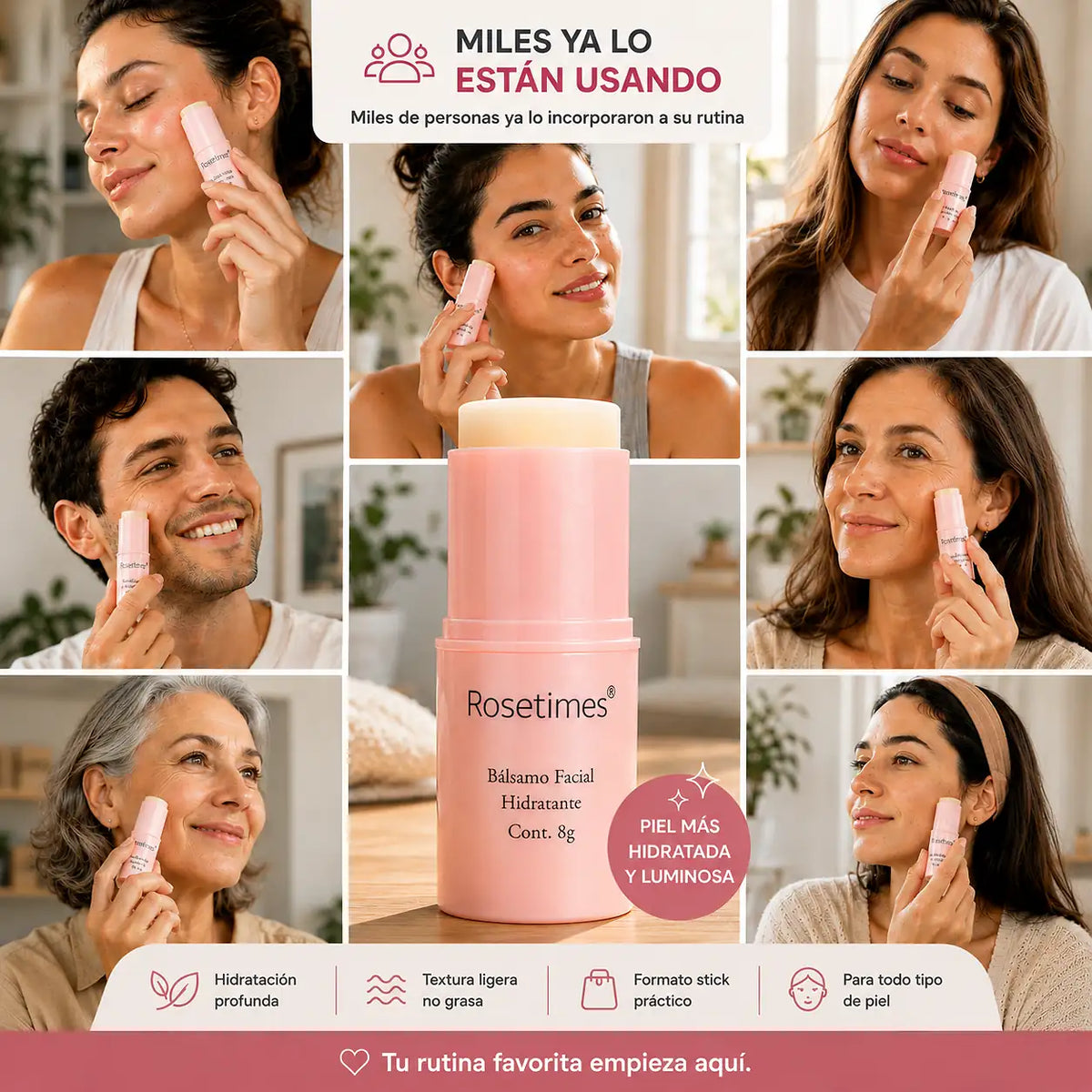Rosetimes Glow Stick™ Bálsamo Facial Hidratante